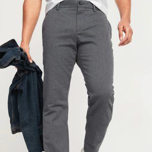 Old Navy Athletic Ultimate Built-In Flex Charcoal Gray Chino Pants 32W 34L NWT
